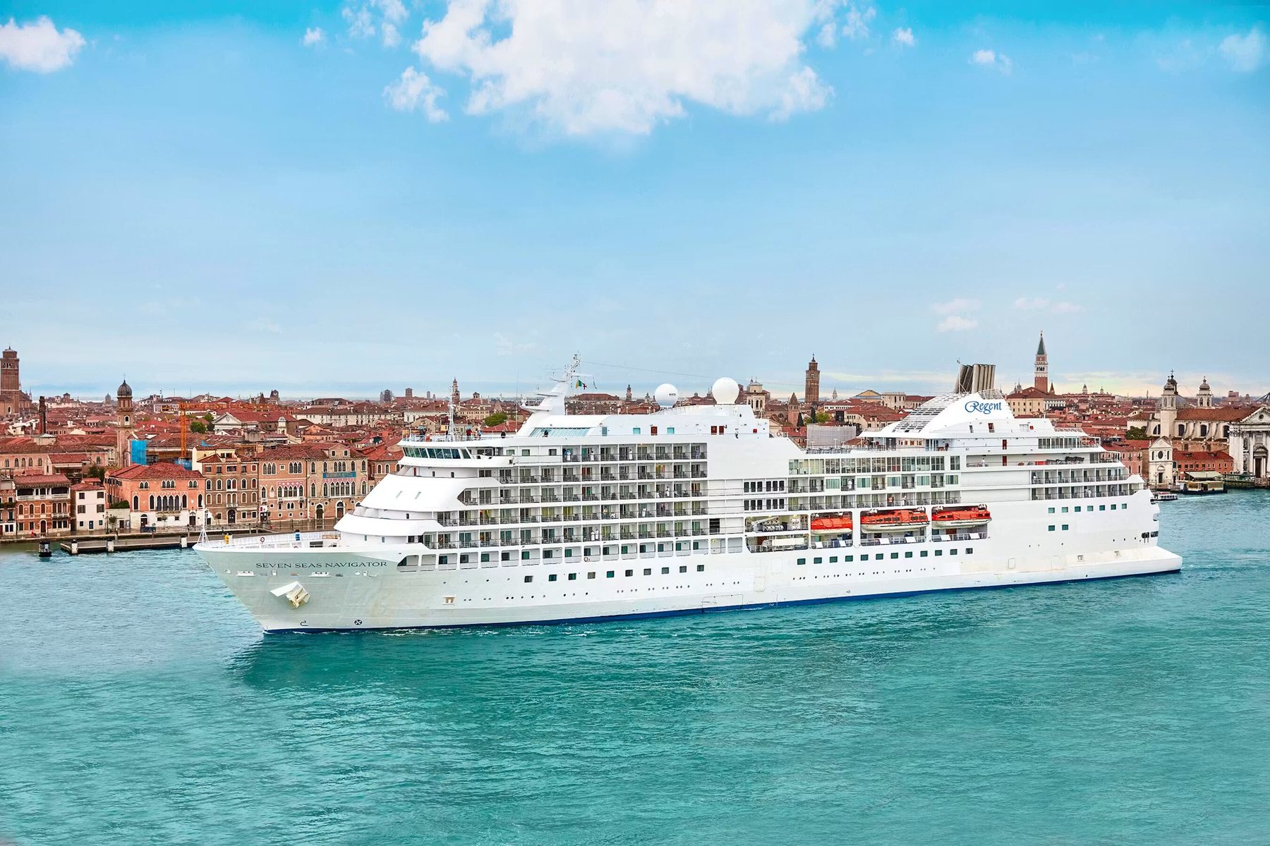 Luxury ocean cruise ship at sea
