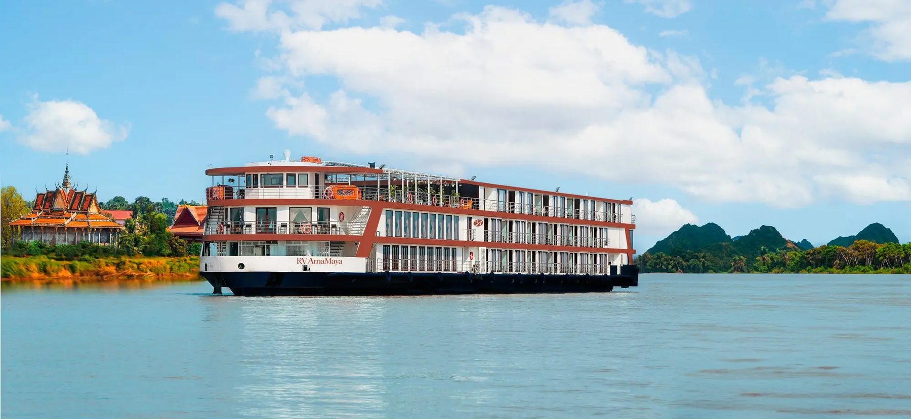 River cruise ship on the Mekong