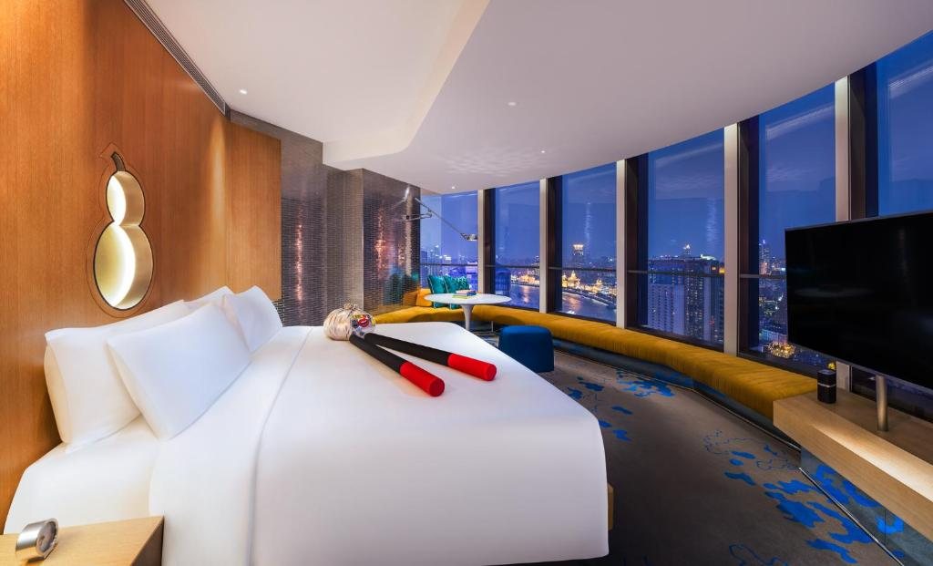 W Shanghai hotel suite with skyline view